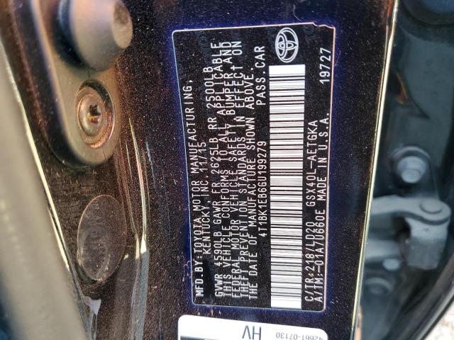 4T1BK1EB6GU199279 - 2016 TOYOTA AVALON XLE أسود صورة 12