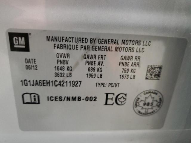 1G1JA6EH1C4211927 - 2012 CHEVROLET SONIC LS 银色 照片 12