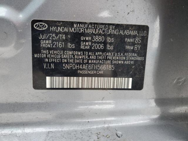 5NPDH4AE6FH566185 - 2015 HYUNDAI ELANTRA SE SILVER photo 12