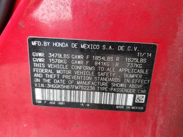 3HGGK5H87FM752236 - 2015 HONDA FIT EX 红色 照片 12