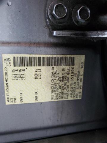 1N4AA51E79C851996 - 2009 NISSAN MAXIMA S GRAY photo 12