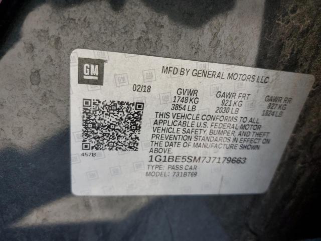 1G1BE5SM7J7179663 - 2018 CHEVROLET CRUZE LT GRAY photo 13