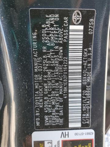 4T1BK1EB2FU164222 - 2015 TOYOTA AVALON XLE ლურჯი ფოტო 12