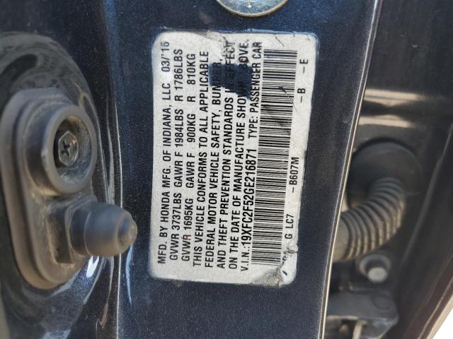 19XFC2F52GE216871 - 2016 HONDA CIVIC LX 石墨色 照片 12