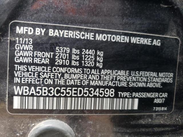 WBA5B3C55ED534598 - 2014 BMW 535 XI GRAY photo 12