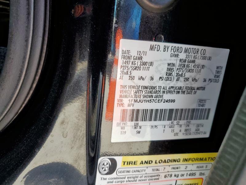 1FMJU1H57CEF24599 - 2012 FORD EXPEDITION XLT BLACK photo 13