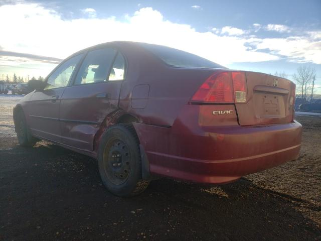 2HGES163X5H011857 - 2005 HONDA CIVIC DX VP أحمر صورة 2