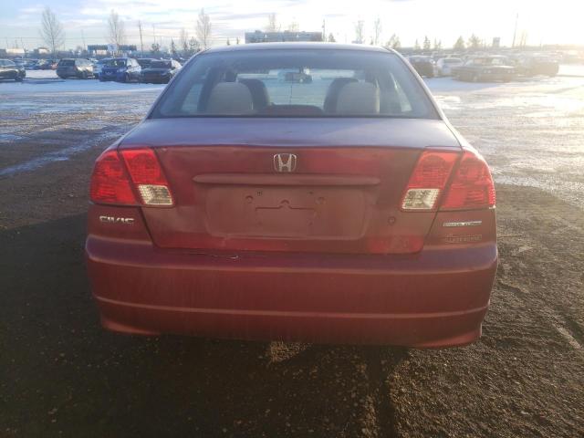 2HGES163X5H011857 - 2005 HONDA CIVIC DX VP أحمر صورة 6