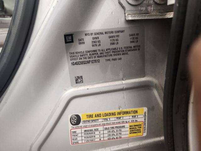 1G4GC5EG2AF127612 - 2010 BUICK LACROSSE CXL Silber Foto 12