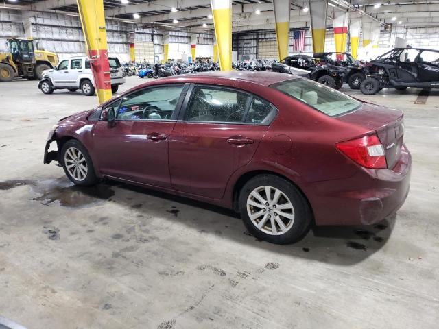 2HGFB2F85CH532794 - 2012 HONDA CIVIC EX BURGUNDY photo 2