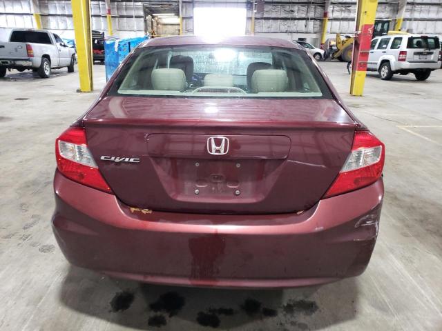 2HGFB2F85CH532794 - 2012 HONDA CIVIC EX BURGUNDY photo 6