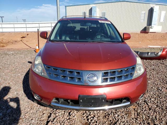 JN8AZ08W67W647243 - 2007 NISSAN MURANO SL RED photo 5