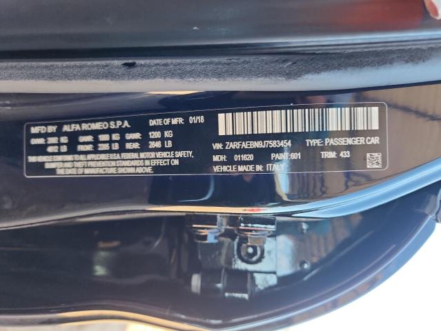 ZARFAEBN9J7583454 - 2018 ALFA ROMEO GIULIA 黑色 照片 13