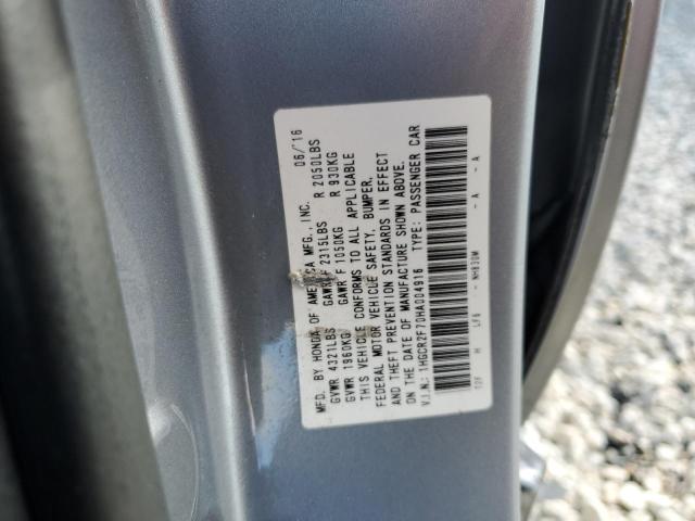 1HGCR2F70HA004916 - 2017 HONDA ACCORD EX SILVER photo 13