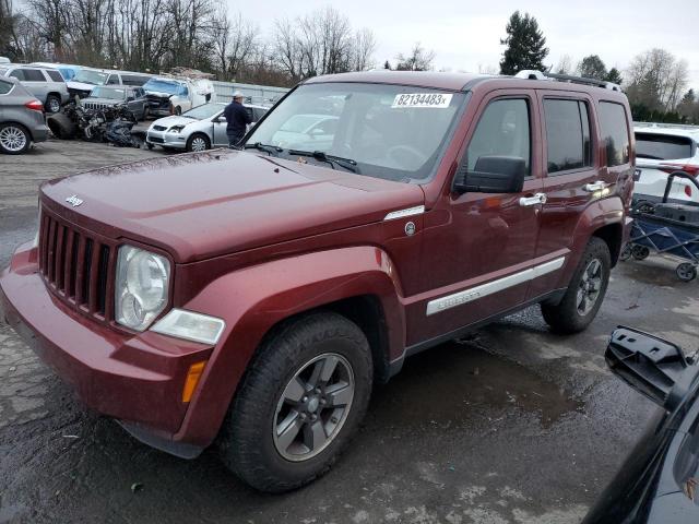 1J8GN28K08W285642 - 2008 JEEP LIBERTY SPORT BURGUNDY photo 1