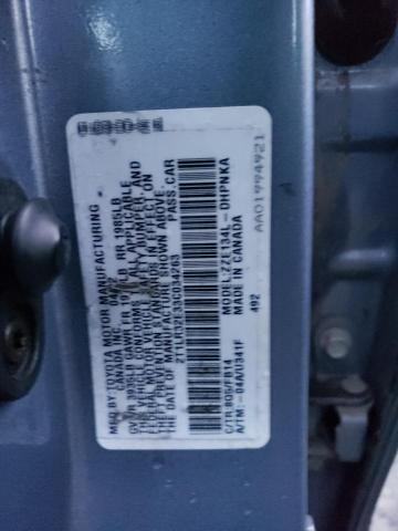 2T1LR32E33C034263 - 2003 TOYOTA COROLLA MA BASE BLUE photo 12