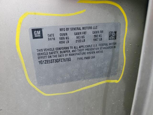 1G1ZE5ST3GF276153 - 2016 CHEVROLET MALIBU LT BEIGE photo 13