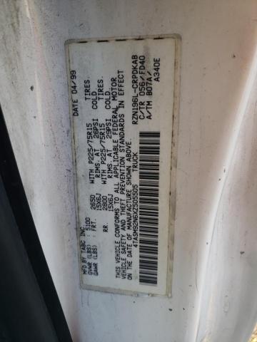 4TASM92N6XZ505505 - 1999 TOYOTA TACOMA XTRACAB PRERUNNER თეთრი ფოტო 12