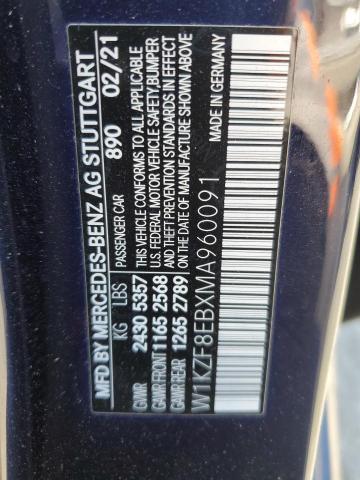 W1KZF8EBXMA960091 - 2021 MERCEDES-BENZ E 350 4MATIC BLUE photo 12