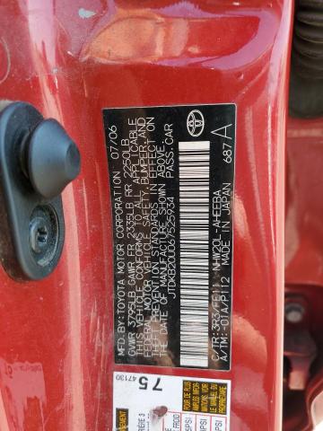 JTDKB20U067525934 - 2006 TOYOTA PRIUS RED photo 13