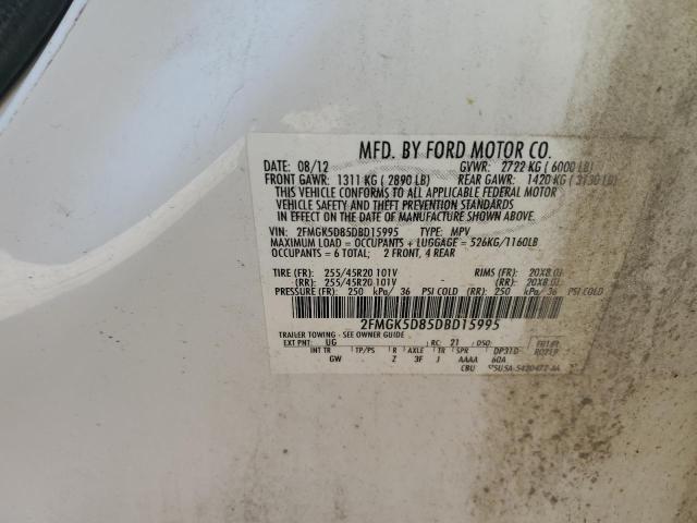 2FMGK5D85DBD15995 - 2013 FORD FLEX LIMITED 白色 照片 13