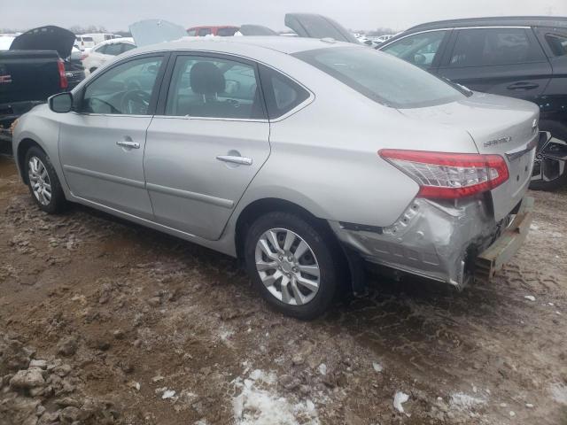 3N1AB7AP5FL656566 - 2015 NISSAN SENTRA S SILVER photo 2