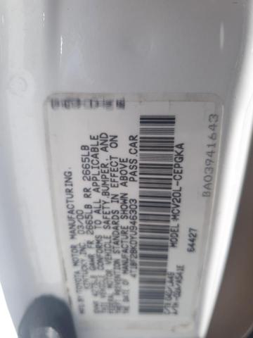 4T1BF28K0YU946303 - 2000 TOYOTA CAMRY LE WHITE photo 12