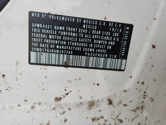 3VWD17AJ6GM267369 - 2016 VOLKSWAGEN JETTA SPORT 白色 照片 12