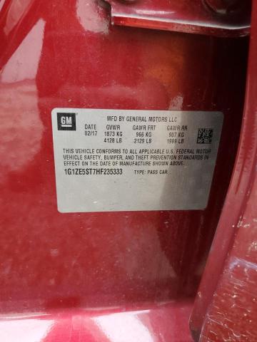 1G1ZE5ST7HF235333 - 2017 CHEVROLET MALIBU LT أحمر صورة 12