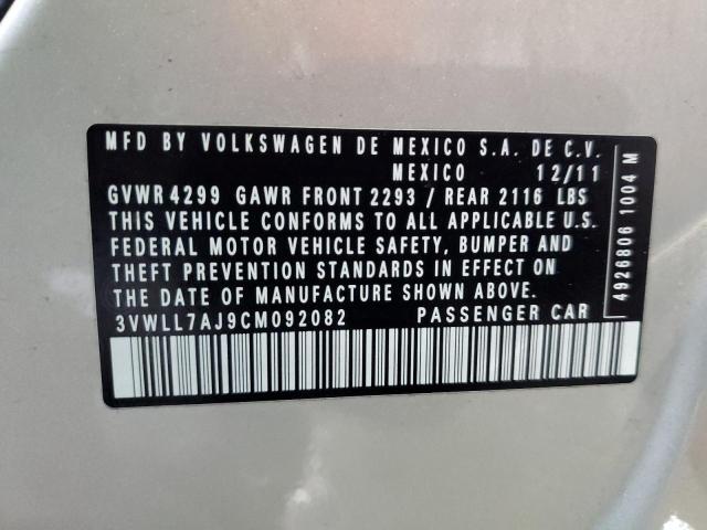 3VWLL7AJ9CM092082 - 2012 VOLKSWAGEN JETTA TDI Արծաթագույն լուսանկար 12
