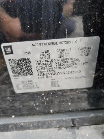 1GNEVGKW9KJ247250 - 2019 CHEVROLET TRAVERSE LT 黑色 照片 13