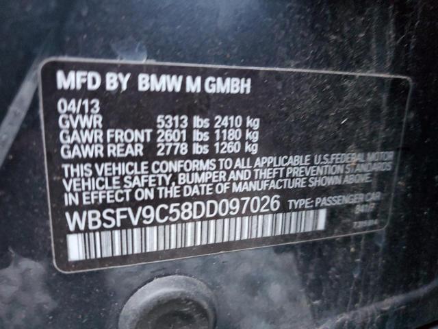 WBSFV9C58DD097026 - 2013 BMW M5 GRAY photo 12