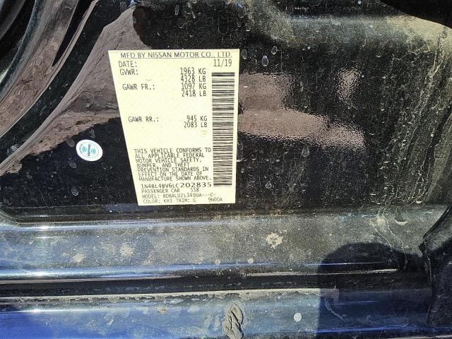 1N4BL4BV6LC202835 - 2020 NISSAN ALTIMA S BLACK photo 12