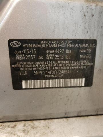 5NPE24AFXFH246544 - 2015 HYUNDAI SONATA SE SILVER photo 13