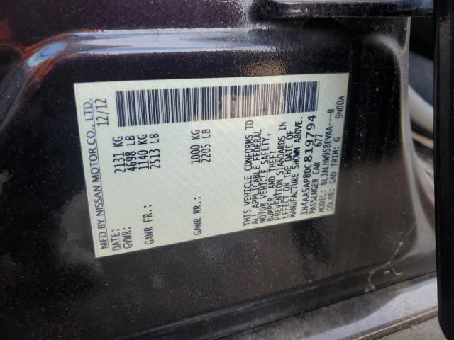 1N4AA5AP8DC819794 - 2013 NISSAN MAXIMA S BLACK photo 12