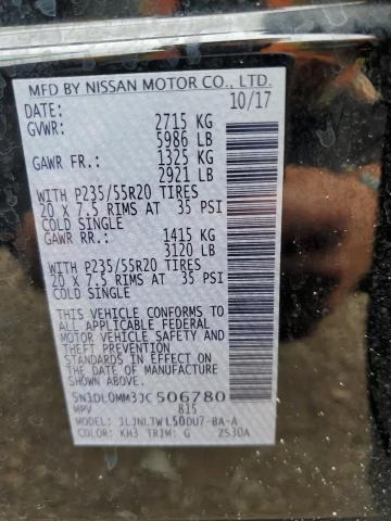 5N1DL0MM3JC506780 - 2018 INFINITI QX60 BLACK photo 13