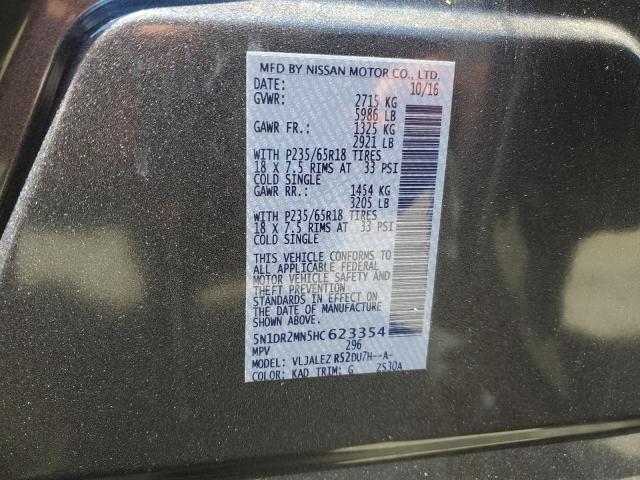 5N1DR2MN5HC623354 - 2017 NISSAN PATHFINDER S رمادي صورة 14