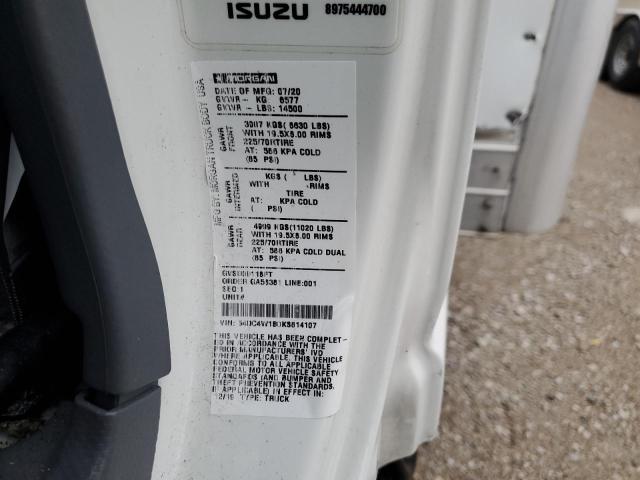 54DC4W1B0KS814107 - 2019 ISUZU NPR HD WHITE photo 10