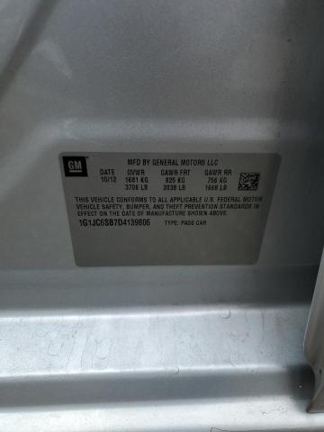 1G1JC6SB7D4139806 - 2013 CHEVROLET SONIC LT SILVER photo 13