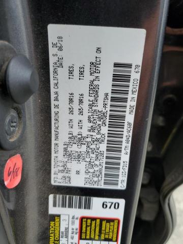 3TMCZ5ANXJM171203 - 2018 TOYOTA TACOMA DOUBLE CAB ნაცრისფერი ფოტო 12