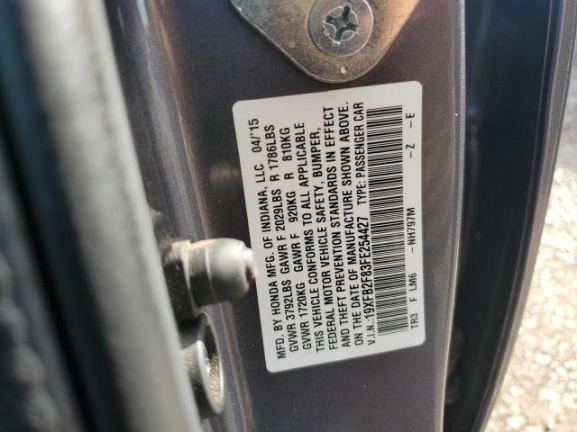 19XFB2F83FE254427 - 2015 HONDA CIVIC EX GRAY photo 12
