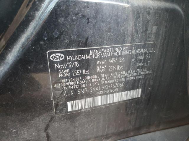 5NPE24AF9KH757060 - 2019 HYUNDAI SONATA SE BLACK photo 12