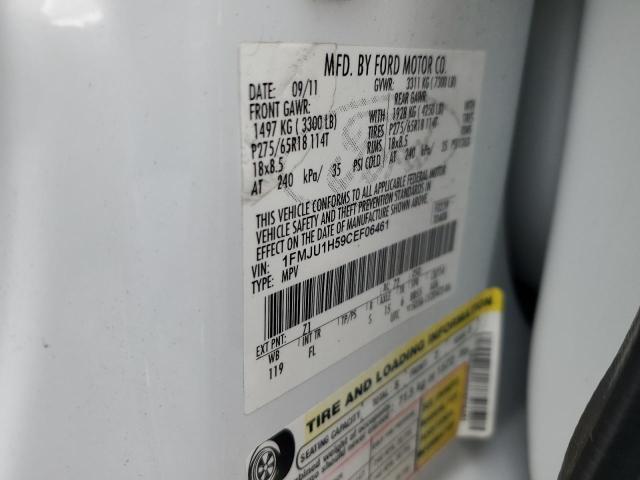 1FMJU1H59CEF06461 - 2012 FORD EXPEDITION XLT WHITE photo 13