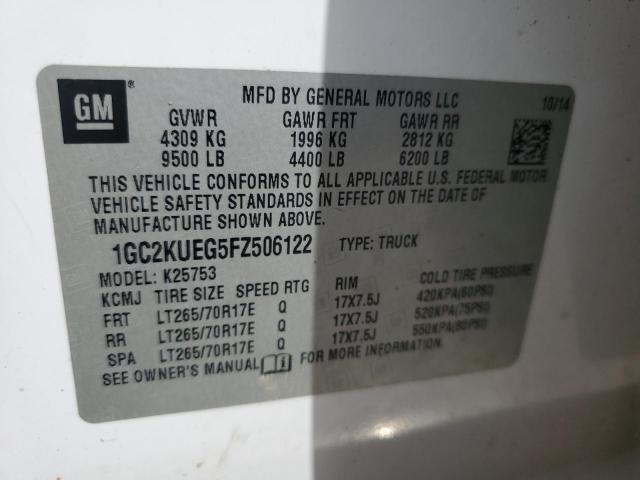 1GC2KUEG5FZ506122 - 2015 CHEVROLET SILVERADO K2500 HEAVY DUTY WHITE photo 12