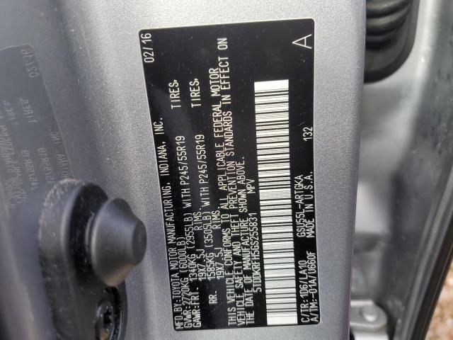 5TDDKRFH5GS255831 - 2016 TOYOTA HIGHLANDER LIMITED SILVER photo 13