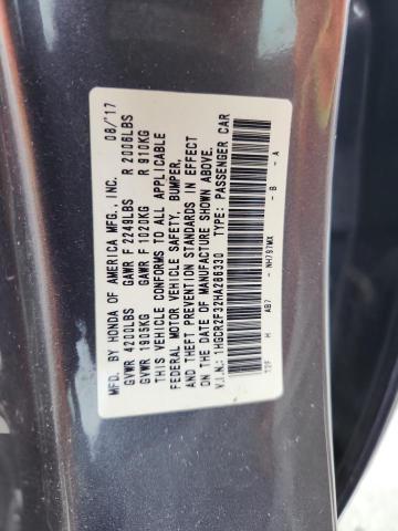 1HGCR2F32HA286330 - 2017 HONDA ACCORD LX 银色 照片 13