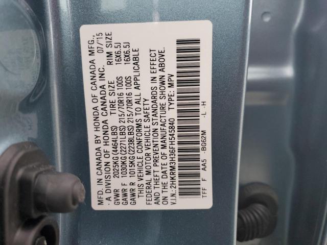 2HKRM3H36FH545840 - 2015 HONDA CR-V LX BLUE photo 13