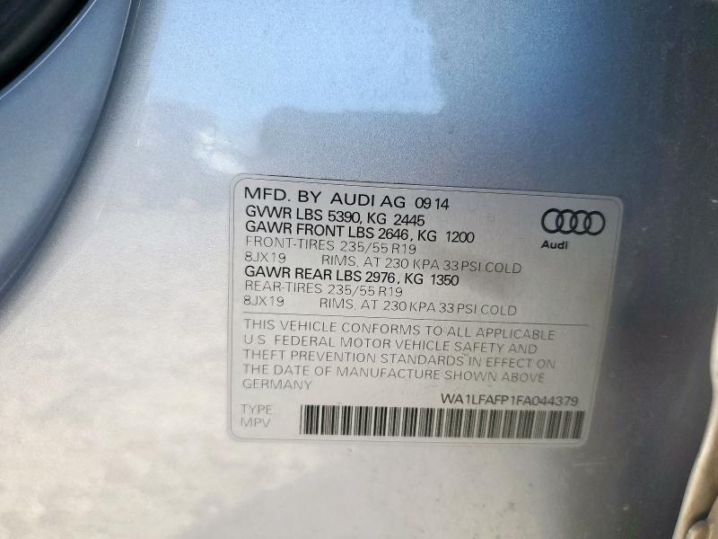 WA1LFAFP1FA044379 - 2015 AUDI Q5 PREMIUM PLUS SILVER photo 12