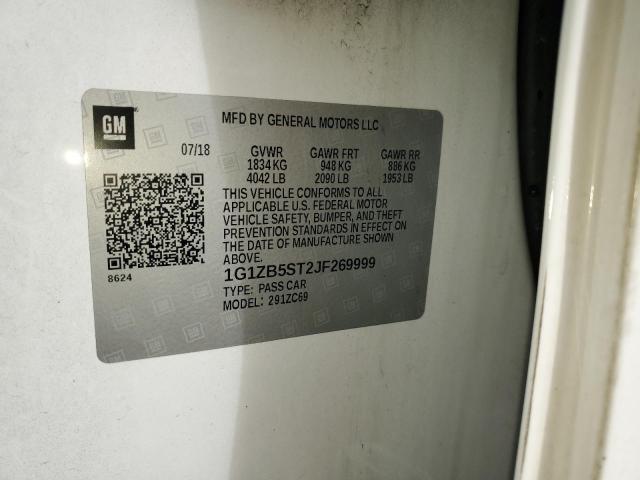 1G1ZB5ST2JF269999 - 2018 CHEVROLET MALIBU LS Biały zdjęcie 12