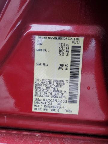 1N4AL3AP2DC292253 - 2013 NISSAN ALTIMA 2.5 红色 照片 13